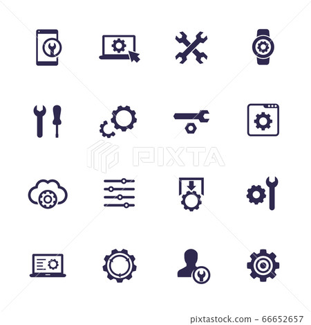 settings, options, configuration icons set 66652657