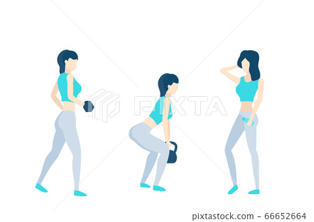 girl training in the gym, vector - Stock Illustration [66652664] - PIXTA