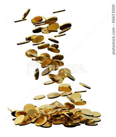 gold coins are flying, isolated on a white... - Stock Illustration ...