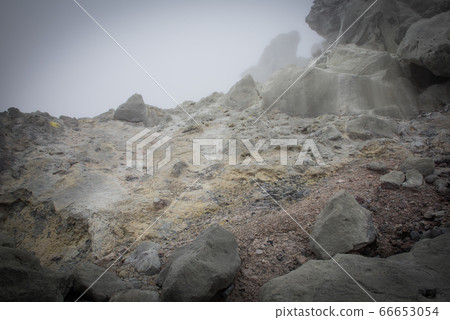The crater near the north peak of Yakedake in the 100 Famous Mountains of Japan The crater near the north peak of Yakedake in the 100 Famous Mountains of Japan 66653054
