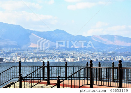 Overlooking Beppu city area from Tanoura Beach artificial island Overlooking Beppu city area from Tanoura Beach artificial island 66653159