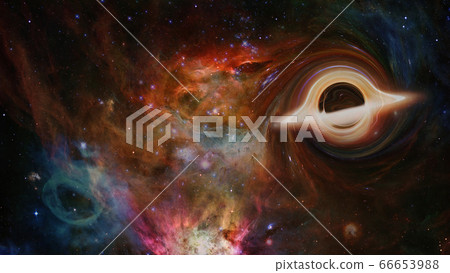 Supermassive black hole in the universe. - Stock Illustration [66653988 ...