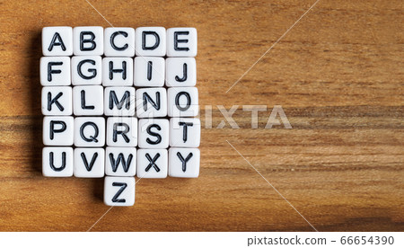 Set of 26 small white beads letters - whole 66654390