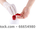 Two hands and antiseptic gel isolated on white background 66654980