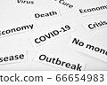 Coronavirus, COVID-19, SARS-CoV-2 newspaper headline clippings on white background 66654983