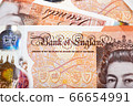 Close up photo on Bank of England 10 pounds banknote. 66654991