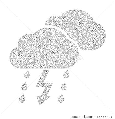 Mesh Vector Thunderstorm Icon - Stock Illustration [66656803] - PIXTA