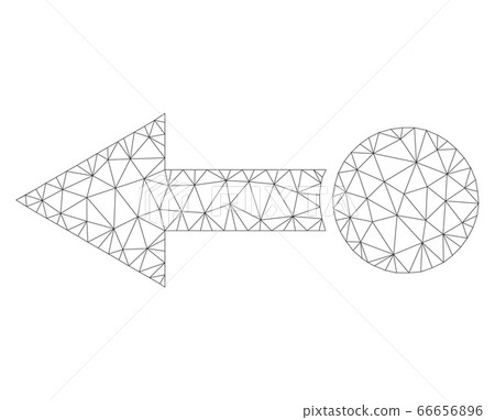 Mesh Vector Pull Left Icon 66656896