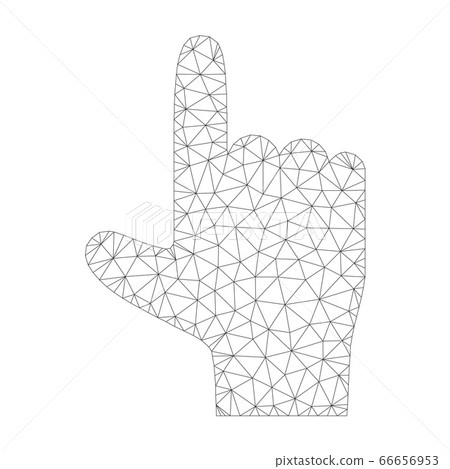 Mesh Vector Hand Pointer Up Icon - Stock Illustration [66656953] - PIXTA