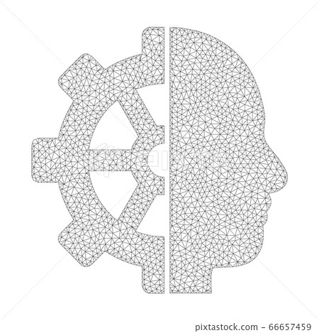 Mesh Vector Cyborg Gear Icon - Stock Illustration [66657459] - PIXTA