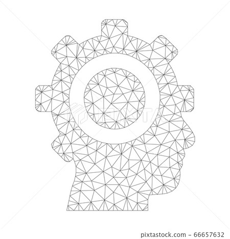 Mesh Vector Cyborg Gear Icon - Stock Illustration [66657632] - PIXTA
