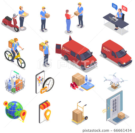 Delivery Isometric Icons Collection-插圖素材 [66661434] - PIXTA圖庫