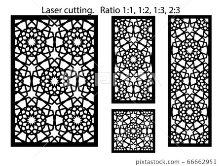 Lazer cut vector panel. Cnc decor pattern, jali design, interior partition. Islamic,arabic lazer cutting 66662951
