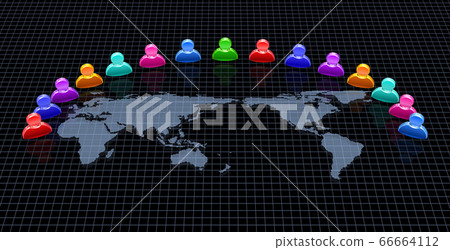World map and people icon World map and people icon 66664112