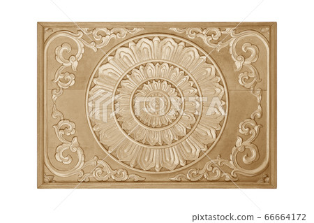 Pattern of flower carved on wood for decoration Pattern of flower carved on wood for decoration 66664172