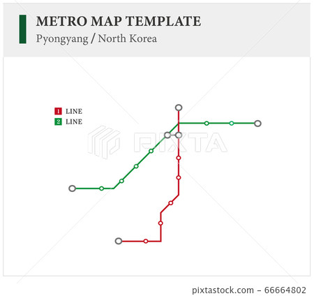 Metro map template, North Korea Pyongyang Metro map template, North Korea Pyongyang 66664802