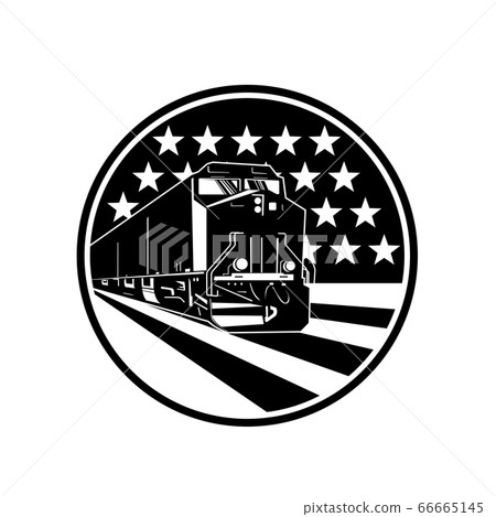 American Diesel Locomotive Train Front View With American Diesel Locomotive Train Front View With 66665145