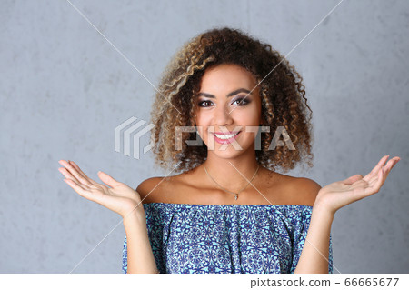 Beautiful black woman portrait. Beautiful black woman portrait. 66665677