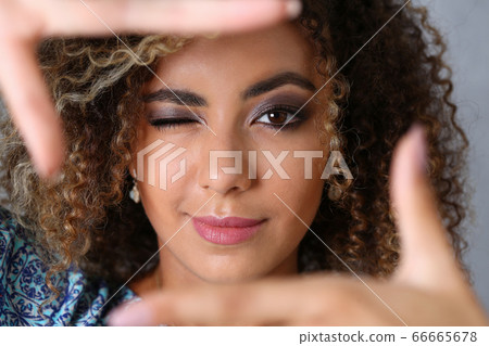 Beautiful black woman portrait. Beautiful black woman portrait. 66665678