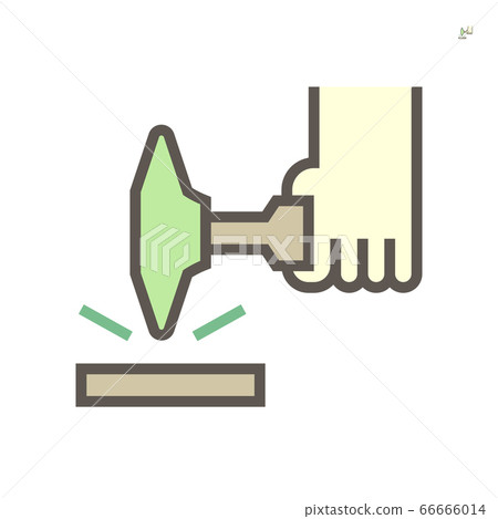 Welding work and cleaning method by hammer vector Welding work and cleaning method by hammer vector 66666014