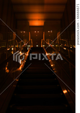 An elegant escalator going to the Sky Promenade scenery and observation deck in Nakamura-ku, Nagoya [June] 66666671
