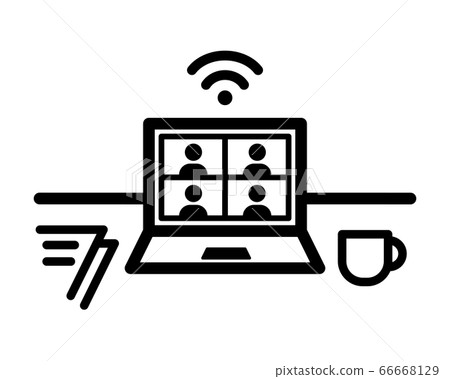 主頁/電信圖標/插圖/遠程工作 66668129