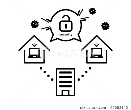 遠程辦公信息洩漏圖標/問題/問題/遠程工作 66668140