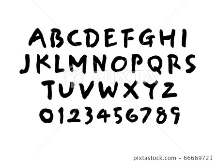 Alphabet brush character 66669721