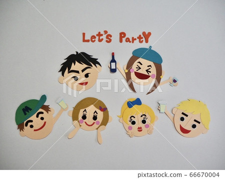 6 men and women enjoying a party in a white background 6 men and women enjoying a party in a white background 66670004