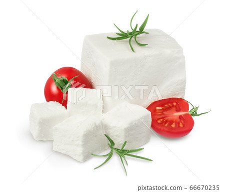 Feta cheese isolated on white background. With clipping path and full depth of field Feta cheese isolated on white background. With clipping path and full depth of field 66670235