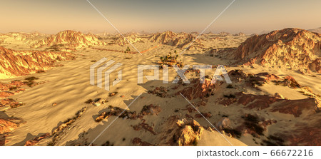Beautiful natural background -African oasis 3d rendering 66672216