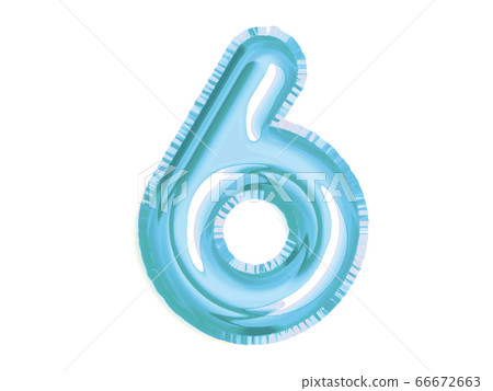 The vector shiny blue number six air balloon for baby shower birthday party 66672663
