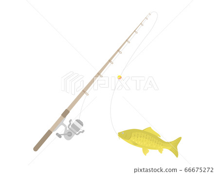 Illustration of fishing rod and carp Illustration of fishing rod and carp 66675272