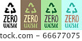 Zero waste handdrawn letterings with recycle signs set. Vector illustration. 66677075