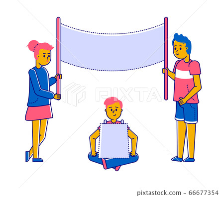 Protest people against discrimination All Lives Meter, set of cartoon characters isolated on white, vector illustration Protest people against discrimination All Lives Meter, set of cartoon characters isolated on white, vector illustration 66677354