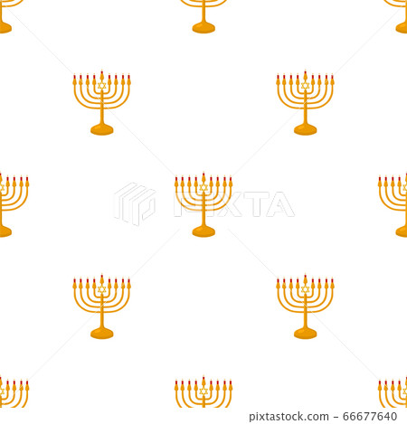 Illustration on theme big colored pattern menorah 66677640