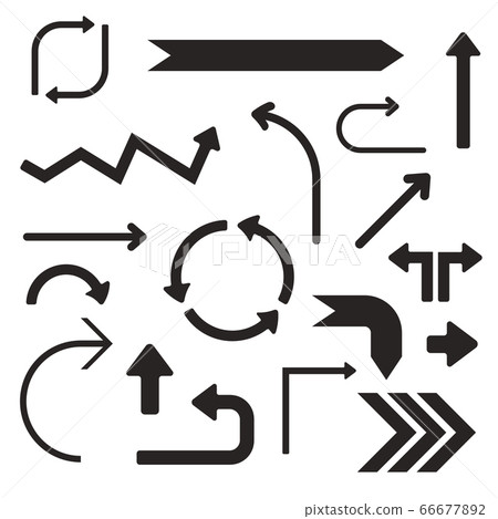 Black arrows. Set of simple signs 66677892