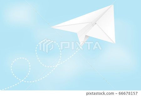 Paper airplane. Folded glider in blue sky Paper airplane. Folded glider in blue sky 66678157