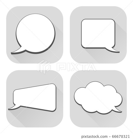 Speech bubbles. Blank icons on gray background - Stock Illustration ...
