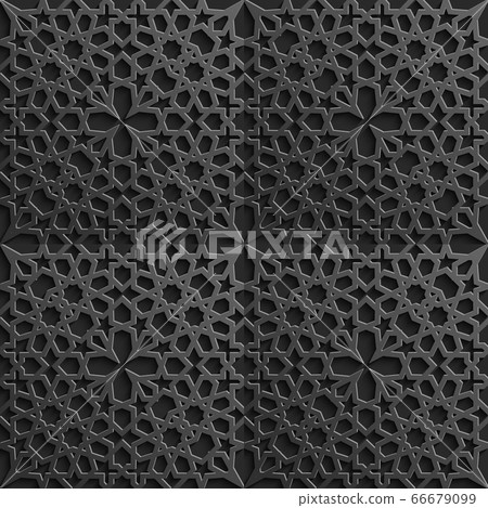 Seamless islamic pattern 3d . Traditional Arabic design element. 66679099