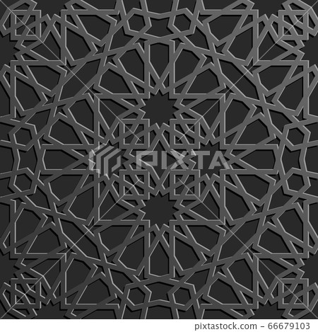 Seamless islamic pattern 3d . Traditional Arabic design element. 66679103