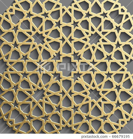 Seamless islamic pattern 3d . Traditional Arabic design element. 66679195