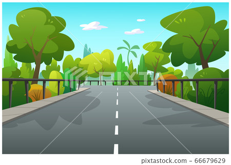 Vector illustration of trees and pathways. Vector illustration of trees and pathways. 66679629