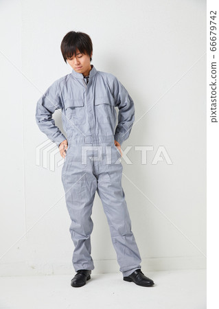 Men's fashion wearing workwear White wall overall work workwear 66679742