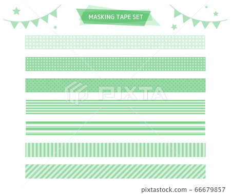 Illustration set of colorful masking tape Star ribbon headline flag 66679857