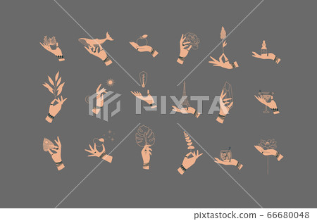 Hand labels gray-插圖素材 [66680048] - PIXTA圖庫
