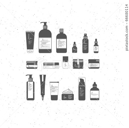 Set of cosmetic bottles in graphic style Set of cosmetic bottles in graphic style 66680114