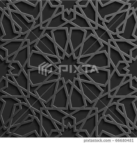 Seamless islamic pattern 3d . Traditional Arabic design element. 66680481