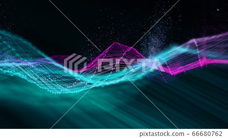 Blockchain technology background. Cryptocurrency fintech block chain network and programming concept. Abstract Segwit. 66680762