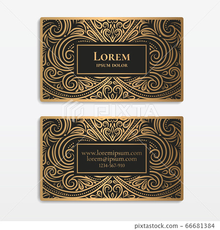 Black and gold vintage business card. Black and gold vintage business card. 66681384